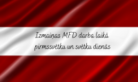 MFD Veselības grupas filiāļu darba laika izmaiņas svētkos